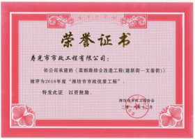 潍坊市市政优质工程-菜都路